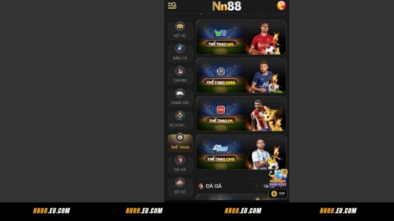 Các sảnh thể thao nổi bật tại NN88