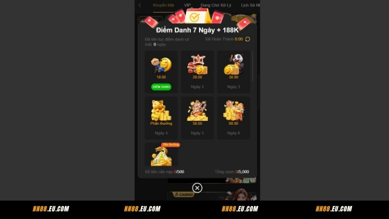 Điểm danh 7 ngày nhận 188K