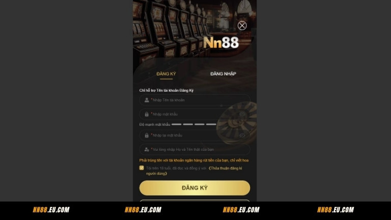 Hướng dẫn đăng ký tài khoản NN88 trên website