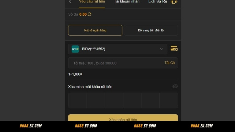 Thực hiện yêu cầu rút tiền